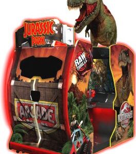 Jurassic Park Arcade - καμπίνα shooting με T-Rex, κάθετη όψη